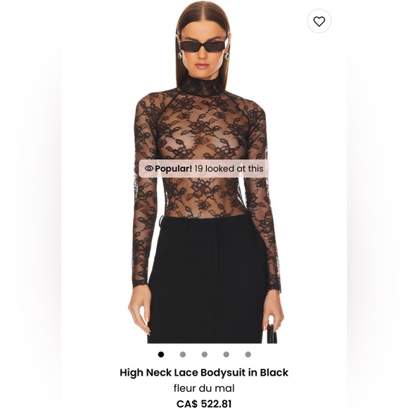 SOLD All Over Lace stretch Turtleneck Top in Black - Picture 11 of 17